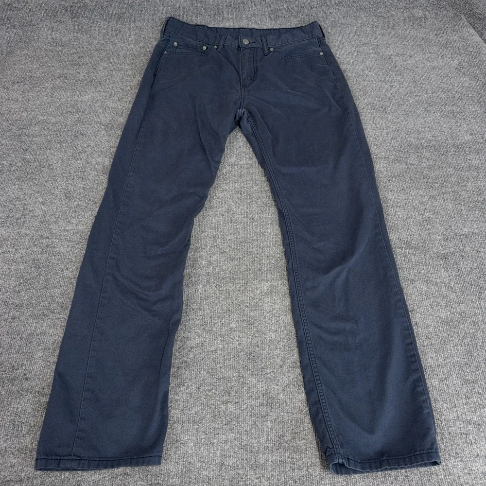 Levi's 514 Pants Men 33x32 Blue Garment Dyed Chino Straight Fit 5-Pocket Casual